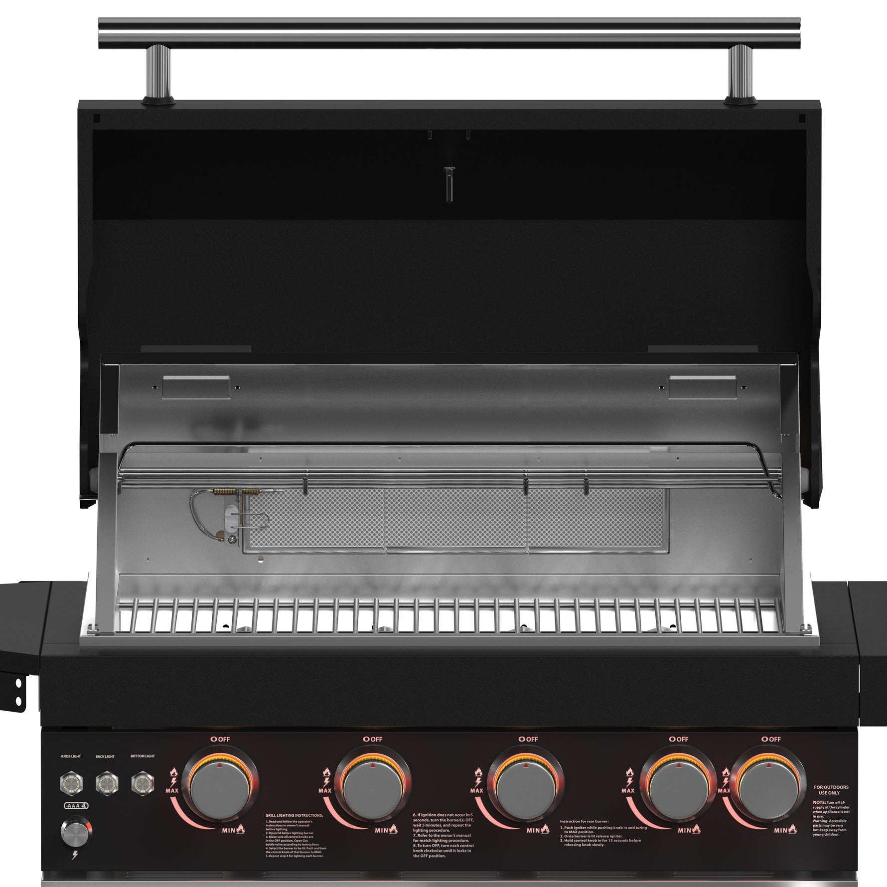 Forno All’Aperto 62,600 BTU BBQ, 3 Stainless Steel Burners, Infrared Burners, Sink Module, Black Sintered Stone Countertops, Bar and Beverage Center - BonPrix Électroménagers
