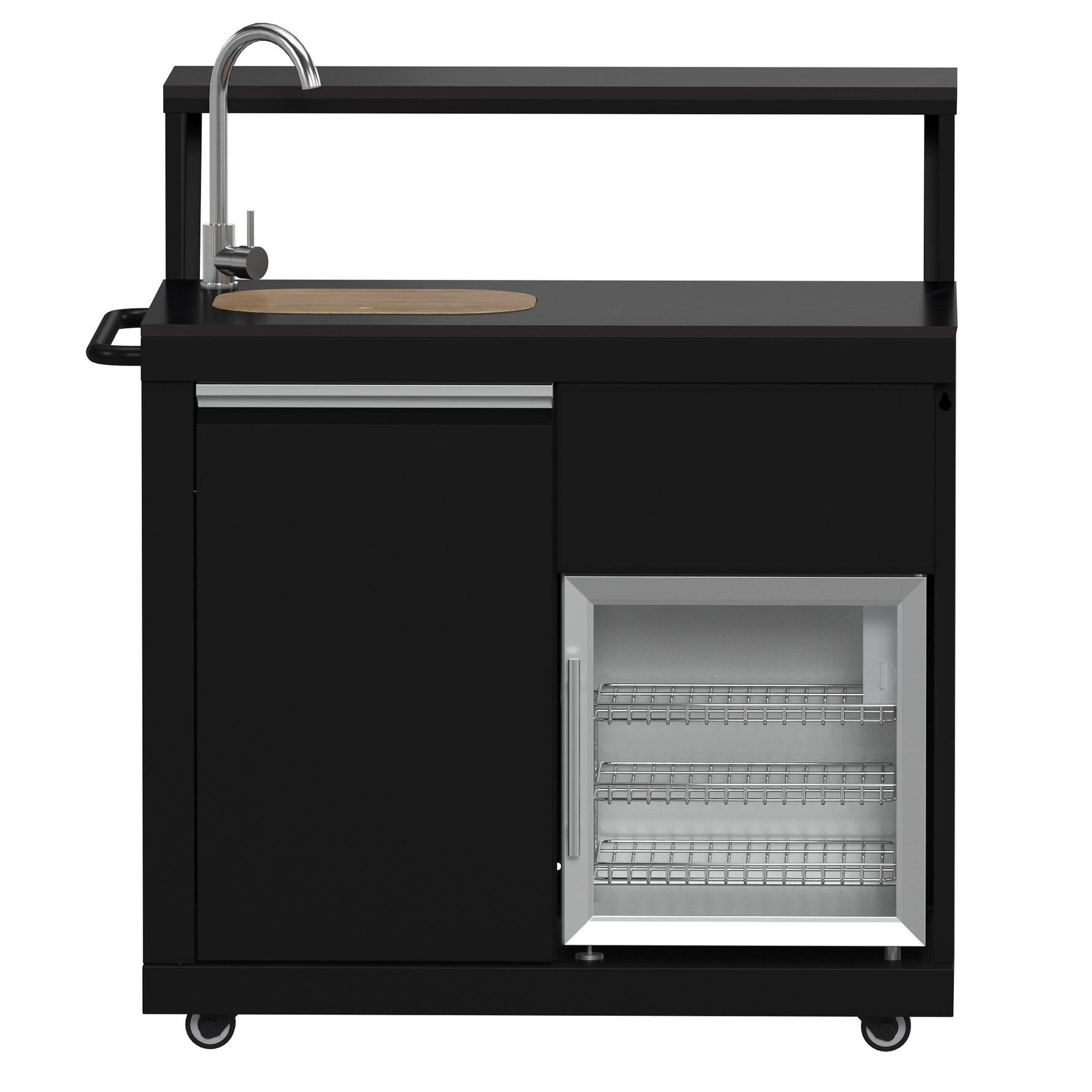 Forno All’Aperto 62,600 BTU BBQ, 3 Stainless Steel Burners, Infrared Burners, Sink Module, Black Sintered Stone Countertops, Bar and Beverage Center - BonPrix Électroménagers