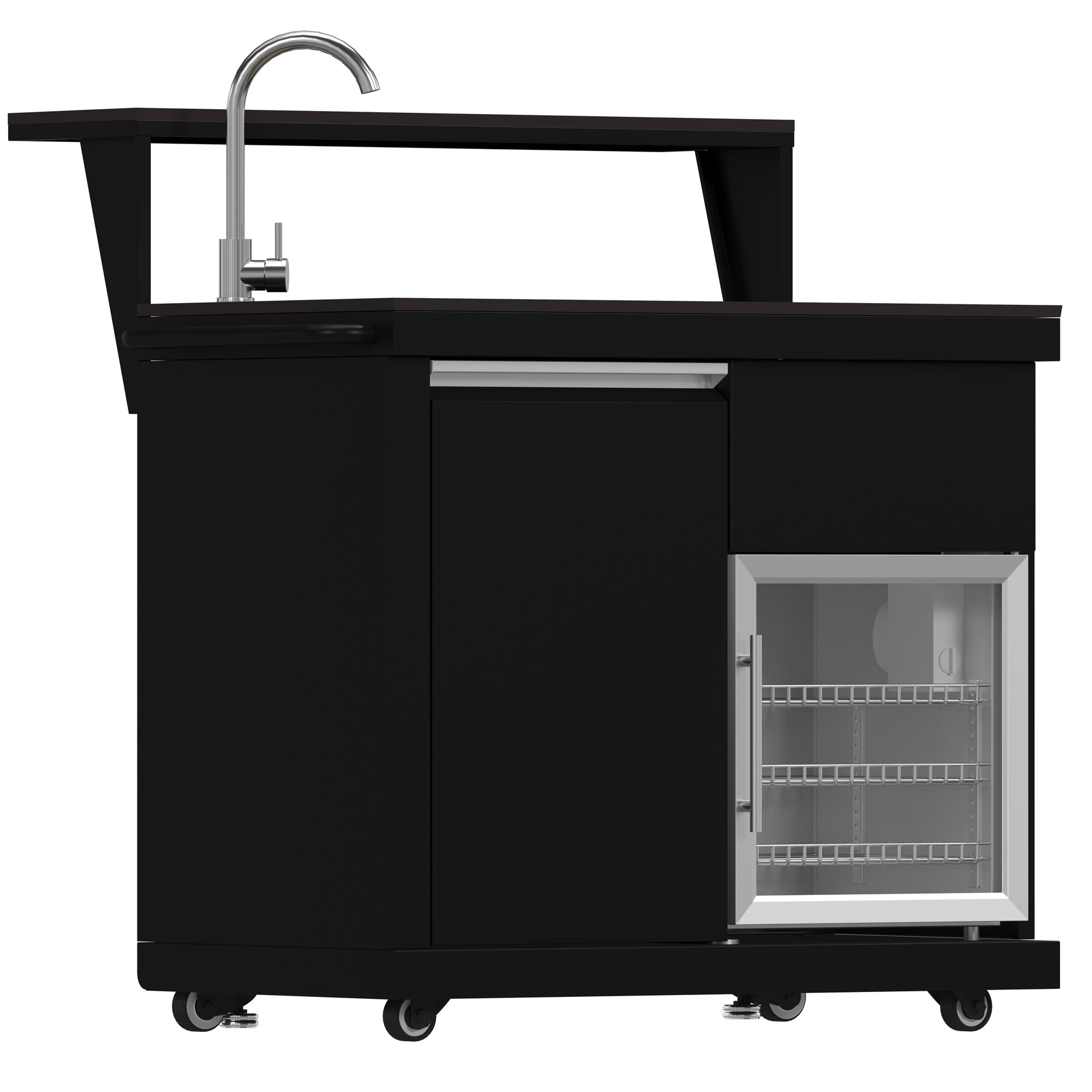 Forno All’Aperto 62,600 BTU BBQ, 3 Stainless Steel Burners, Infrared Burners, Sink Module, Black Sintered Stone Countertops, Bar and Beverage Center - BonPrix Électroménagers
