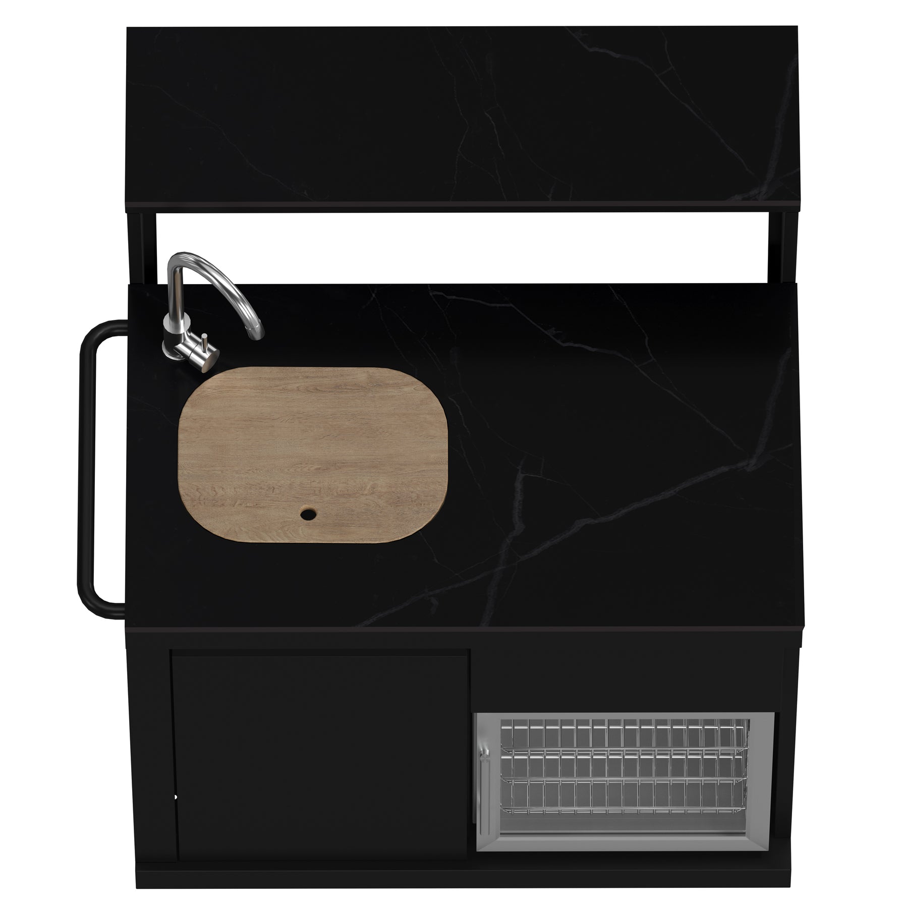 Forno All’Aperto 62,600 BTU BBQ, 3 Stainless Steel Burners, Infrared Burners, Sink Module, Black Sintered Stone Countertops, Bar and Beverage Center - BonPrix Électroménagers