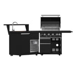 Forno All’Aperto 62,600 BTU BBQ, 3 Stainless Steel Burners, Infrared Burners, Sink Module, Black Sintered Stone Countertops, Bar and Beverage Center - BonPrix Électroménagers