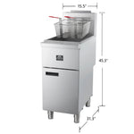 Forno Commerciale Natural Gas Deep Fryer, 4 Burners 120,000 BTU, 50 lbs Oil Capacity - BonPrix Électroménagers