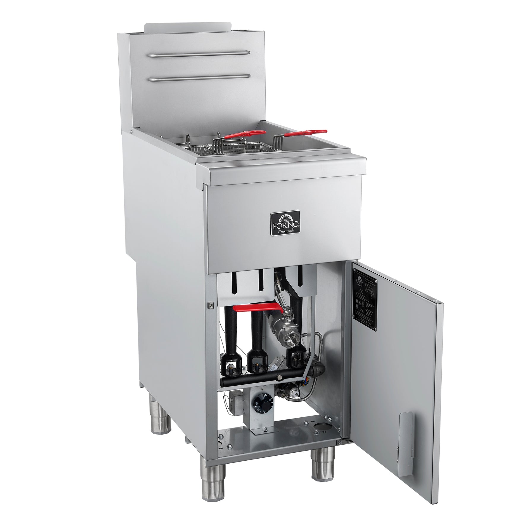 Forno Commerciale Natural Gas Deep Fryer, 3 Burners 90,000 BTU, 40 lbs, Millivolt Control - BonPrix Électroménagers