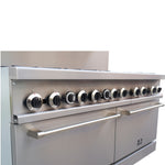 Forno Commerciale 60 Inch Stainless Steel Gas Range, 10 Burners 300,000 BTU Total, 9.3 cu.ft. Ovens - BonPrix Électroménagers