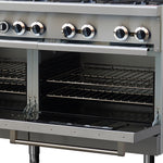 Cuisinière à gaz autoportante commerciale de 60 pouces en acier inoxydable Forno, avec 10 brûleurs (jusqu’à 300 000 BTU au total) et fours d’une capacité de 9,3 pi³