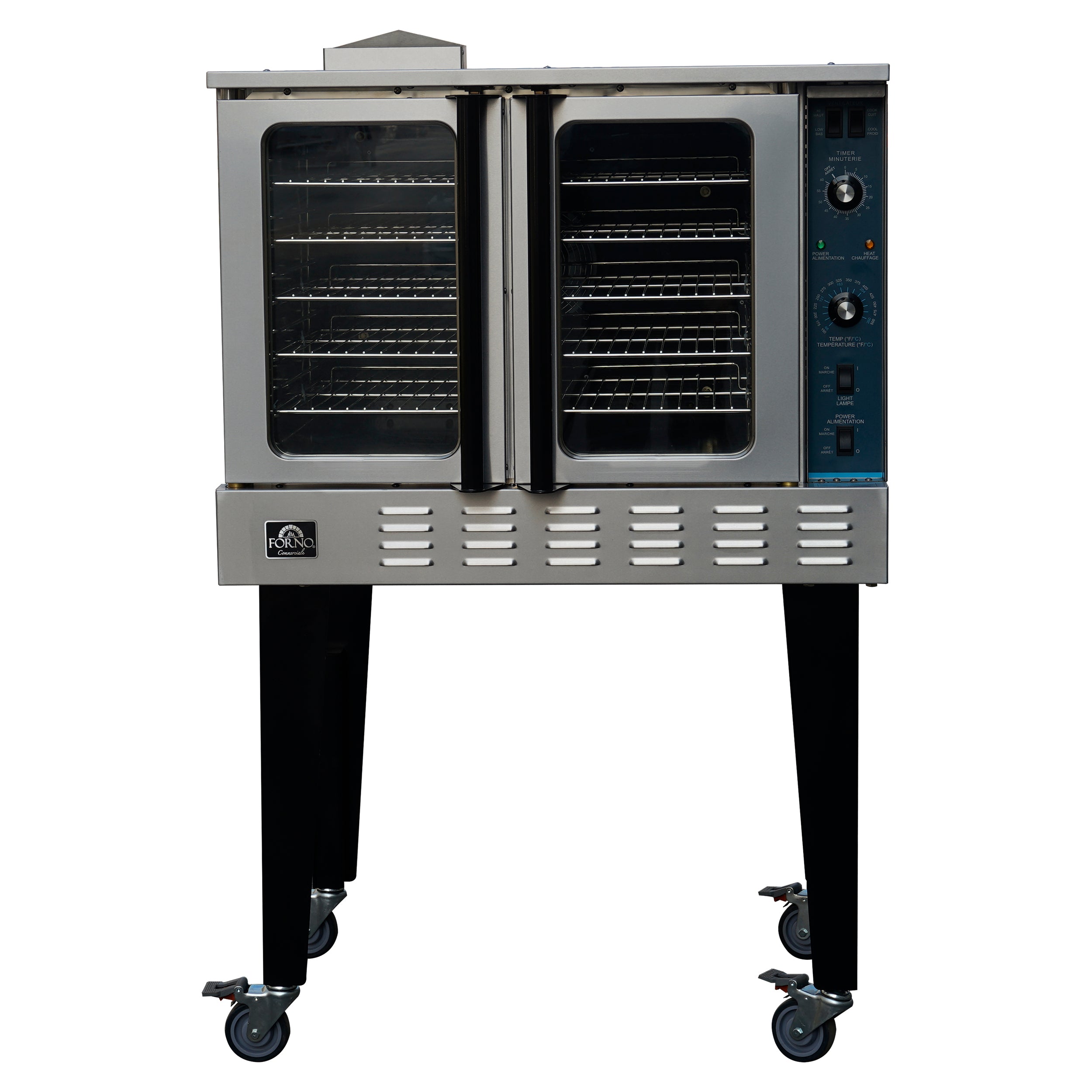 Forno Commerciale Convection Gas Oven, 3 burners 54,000 BTU, 150–500°F, stainless steel, NG/LP convertible - BonPrix Électroménagers