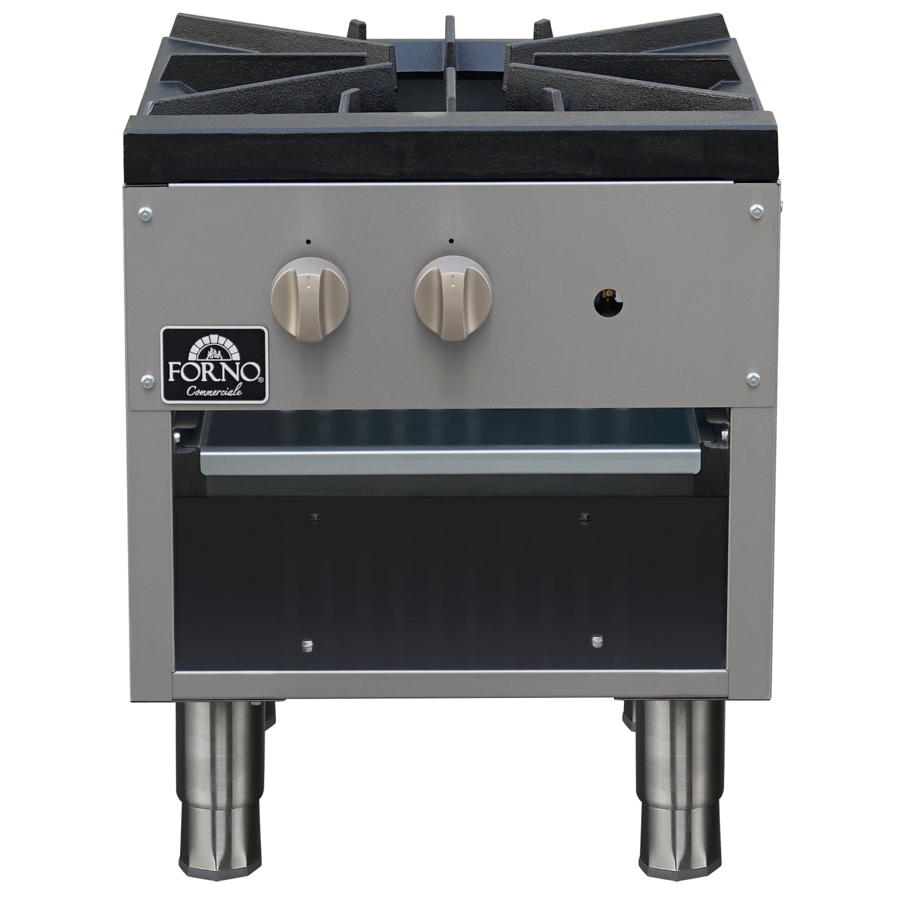 Forno Commerciale gas stock pot range, 1 powerful 3-ring burner, 80,000 BTU, durable stainless steel, heavy-duty cast iron grate - BonPrix Électroménagers