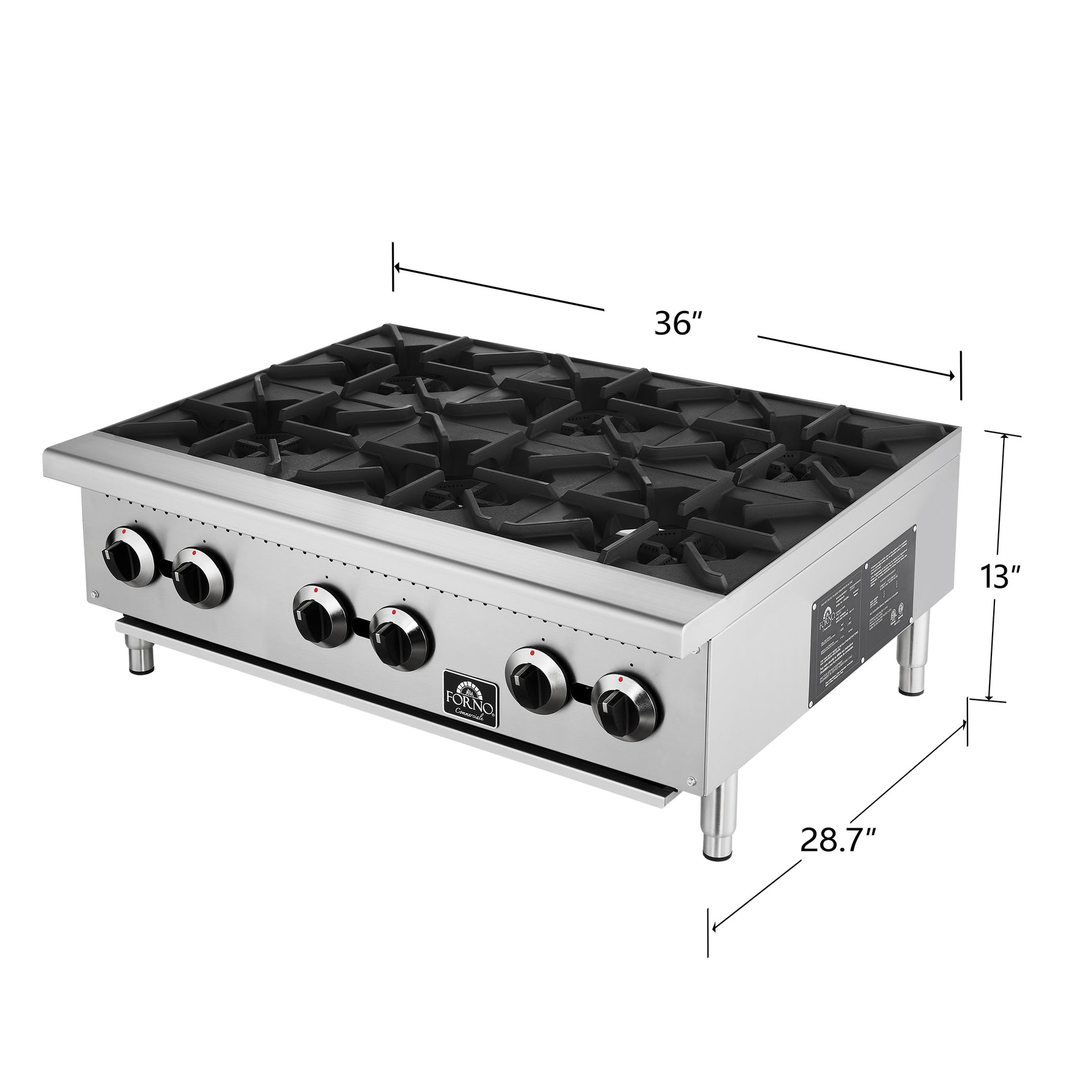 Forno Commerciale 36 Inch Gas Hotplate - BonPrix Électroménagers