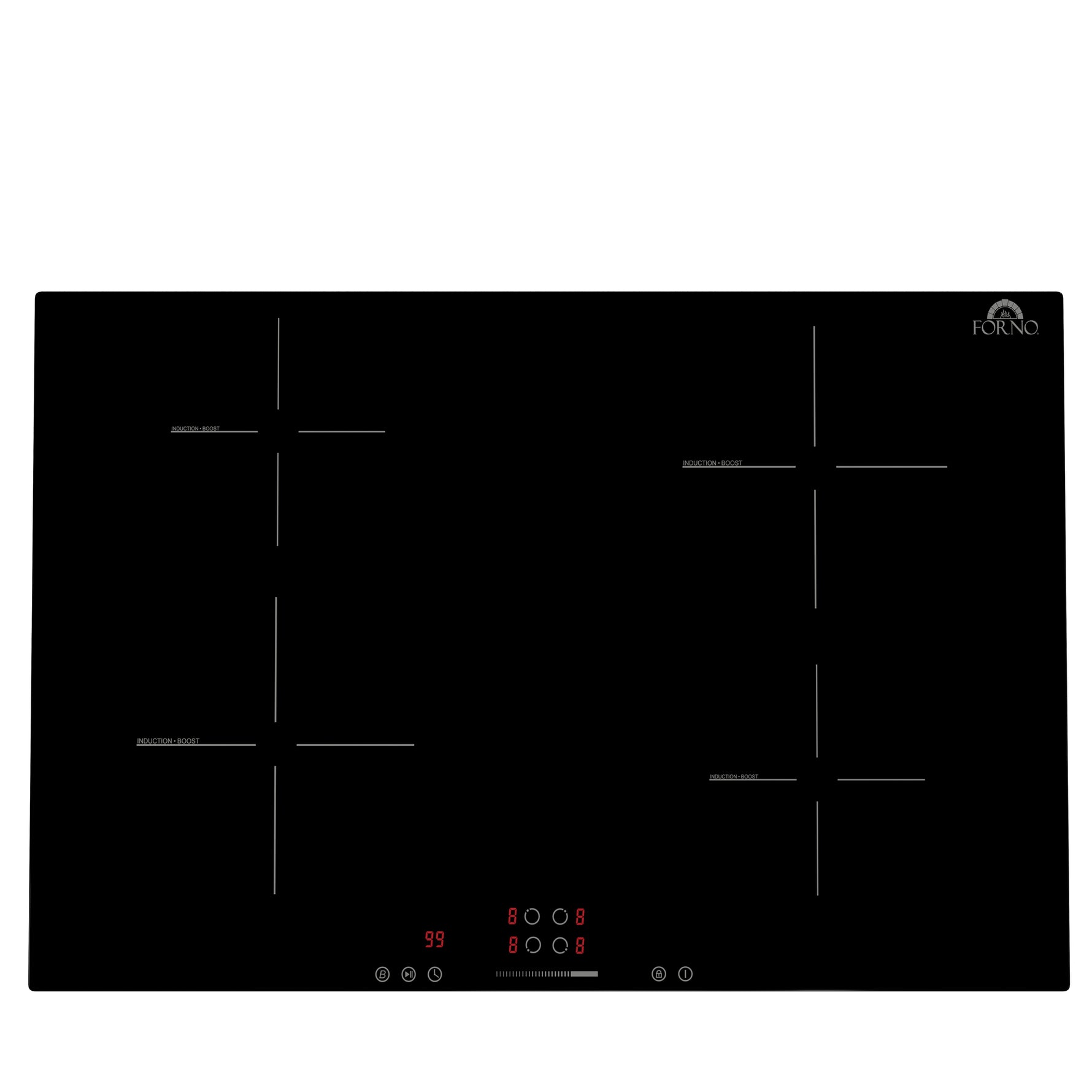 Forno Parco 30-Inch Induction Cooktop, 4 Zones, 7,200W Total Power, Touch Control, 9 Power Levels, Booster Function - BonPrix Électroménagers