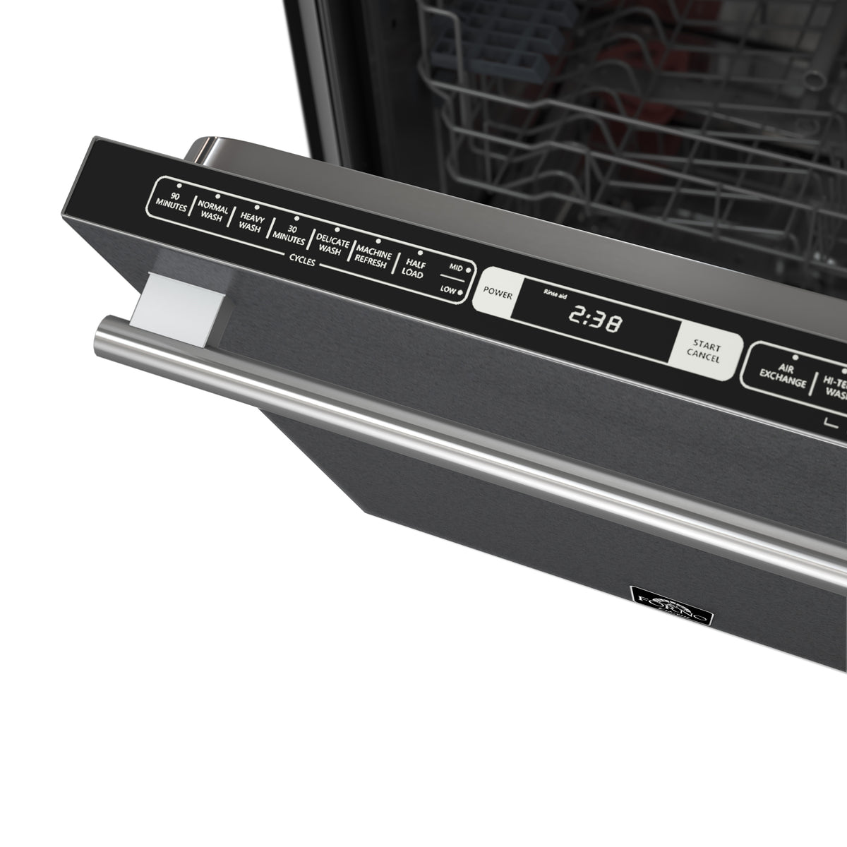 Lave-vaisselle encastrable Forno Romano Espresso 24 pouces, finition noire, cuve en acier inoxydable, 49 dBA, certifié Energy Star