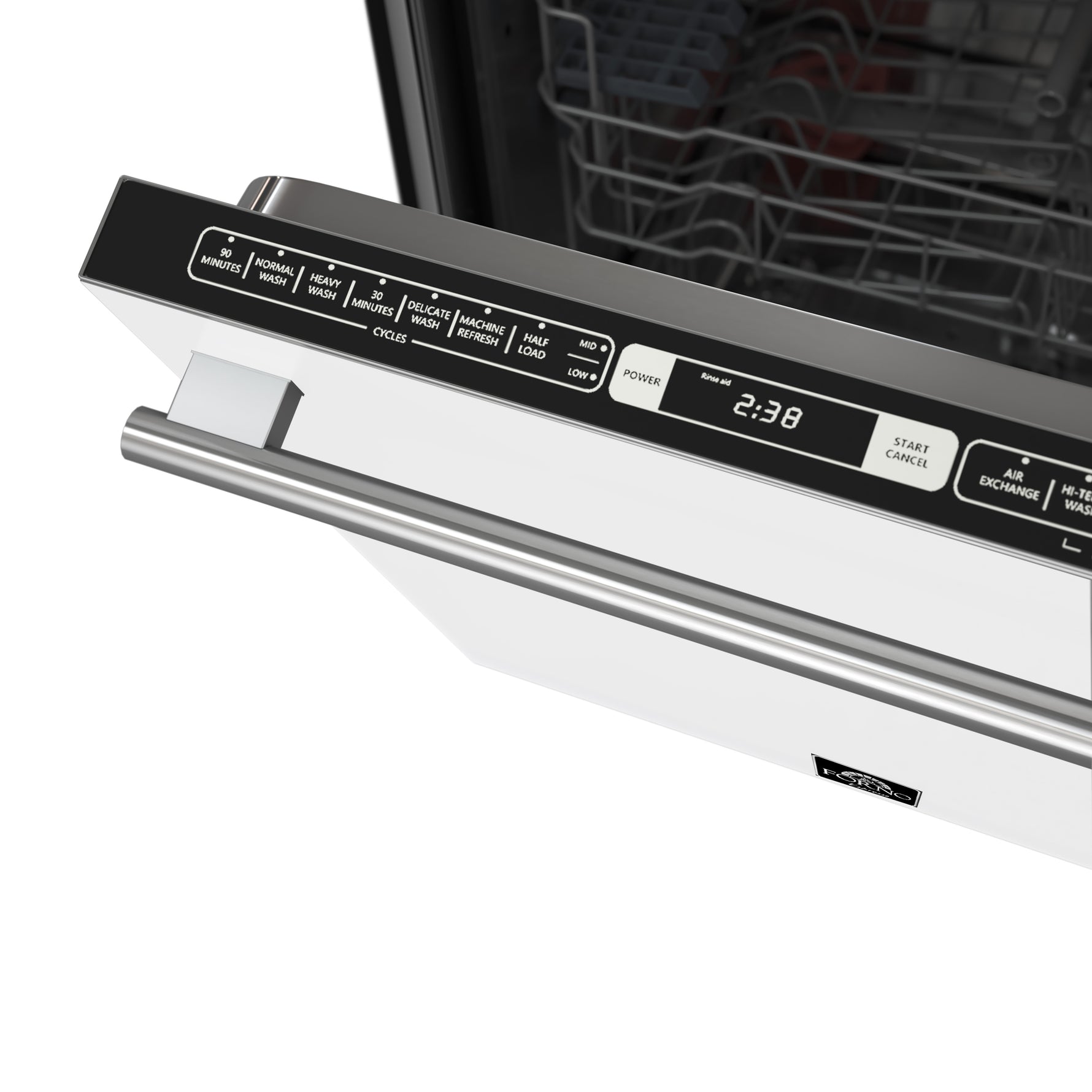 Forno Romano Espresso 24-Inch Built-In Dishwasher, White Finish, Stainless Steel Tub, 49 dBA, Energy Star Certified