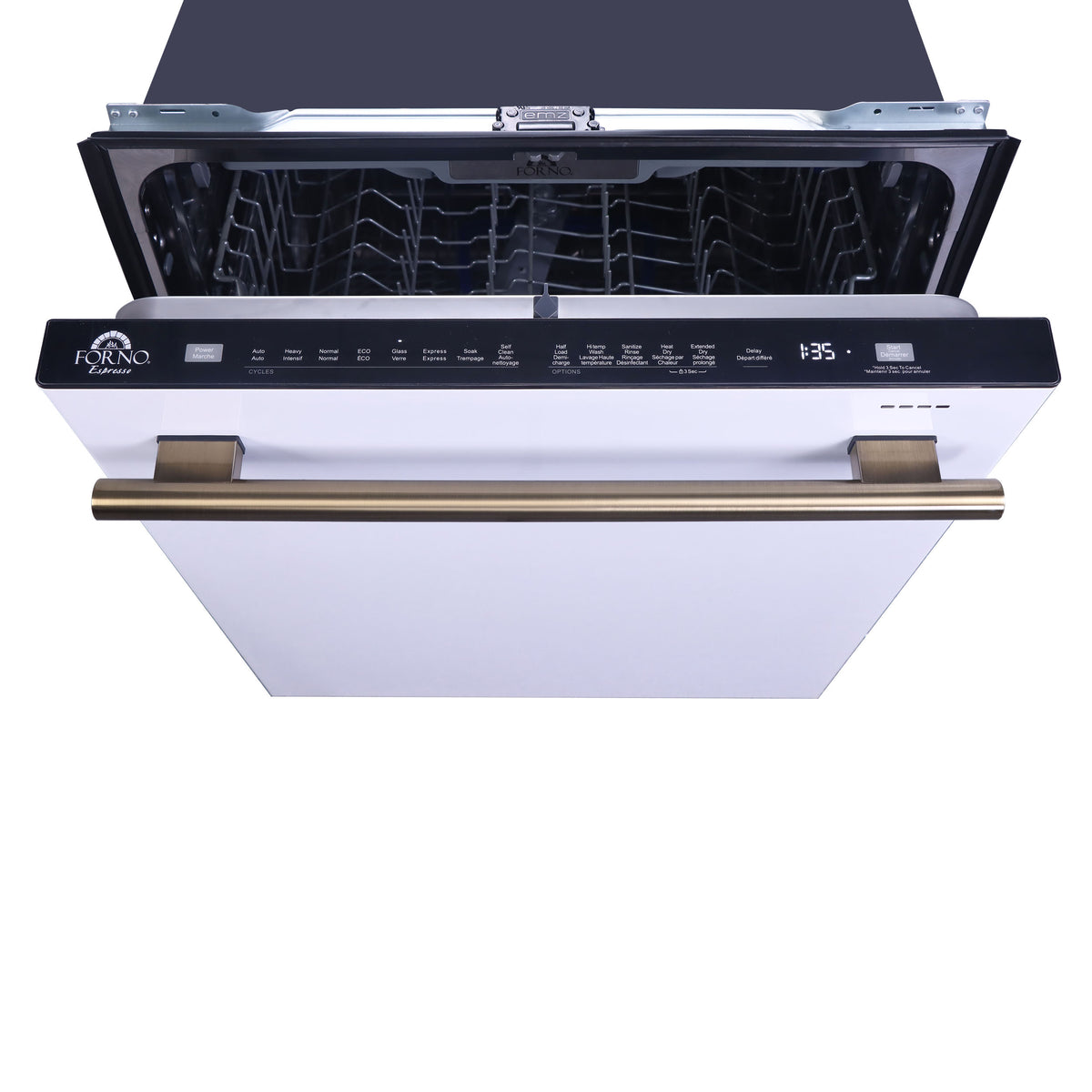 Espresso Lucente 24" Built-in Tall Tub Dishwasher, 49 dBA, Delay Start, Third Rack, 14 Place Settings, ENERGY STAR, White - BonPrix Électroménagers