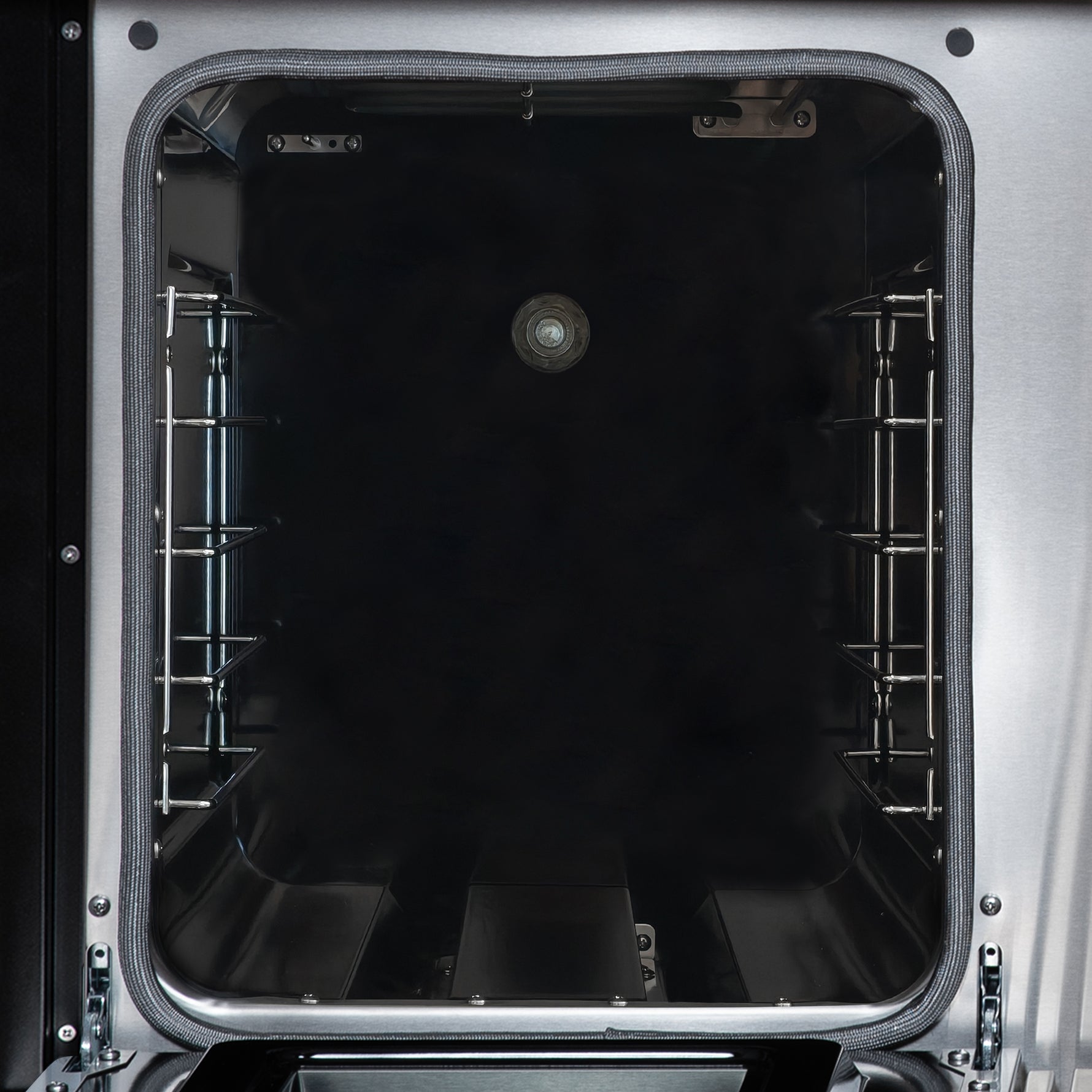 Valente 48" Dual Fuel Range in Black, 8 Sealed Burners, 94 000 BTU Cooktop Output, 6.7 Cu.Ft. Double Oven, Telescopic Racks - BonPrix Électroménagers