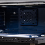 Forno Massimo 36 Inch Freestanding Dual Fuel Range in Black with Antique Brass Accessories, 6 Burners, 5.36 cu. ft. Convection Oven - BonPrix Électroménagers