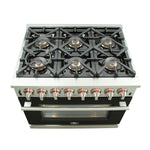 Forno Capriasca 36-Inch Freestanding Dual Fuel Range, 6 Burners, True Convection Oven, Black Door - BonPrix Électroménagers