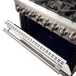 Forno Capriasca 36-Inch Freestanding Dual Fuel Range, 6 Burners, True Convection Oven, White Door - BonPrix Électroménagers