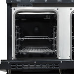 Forno Antico 48-Inch Dual Fuel Range, Black with Antique Brass Finish, 8 Burners, 94,000 BTU, 5.5 cu.ft. Double Ovens & Griddle - BonPrix Électroménagers