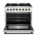 Forno Galiano 36" Freestanding Dual Fuel Range in White - BonPrix Électroménagers