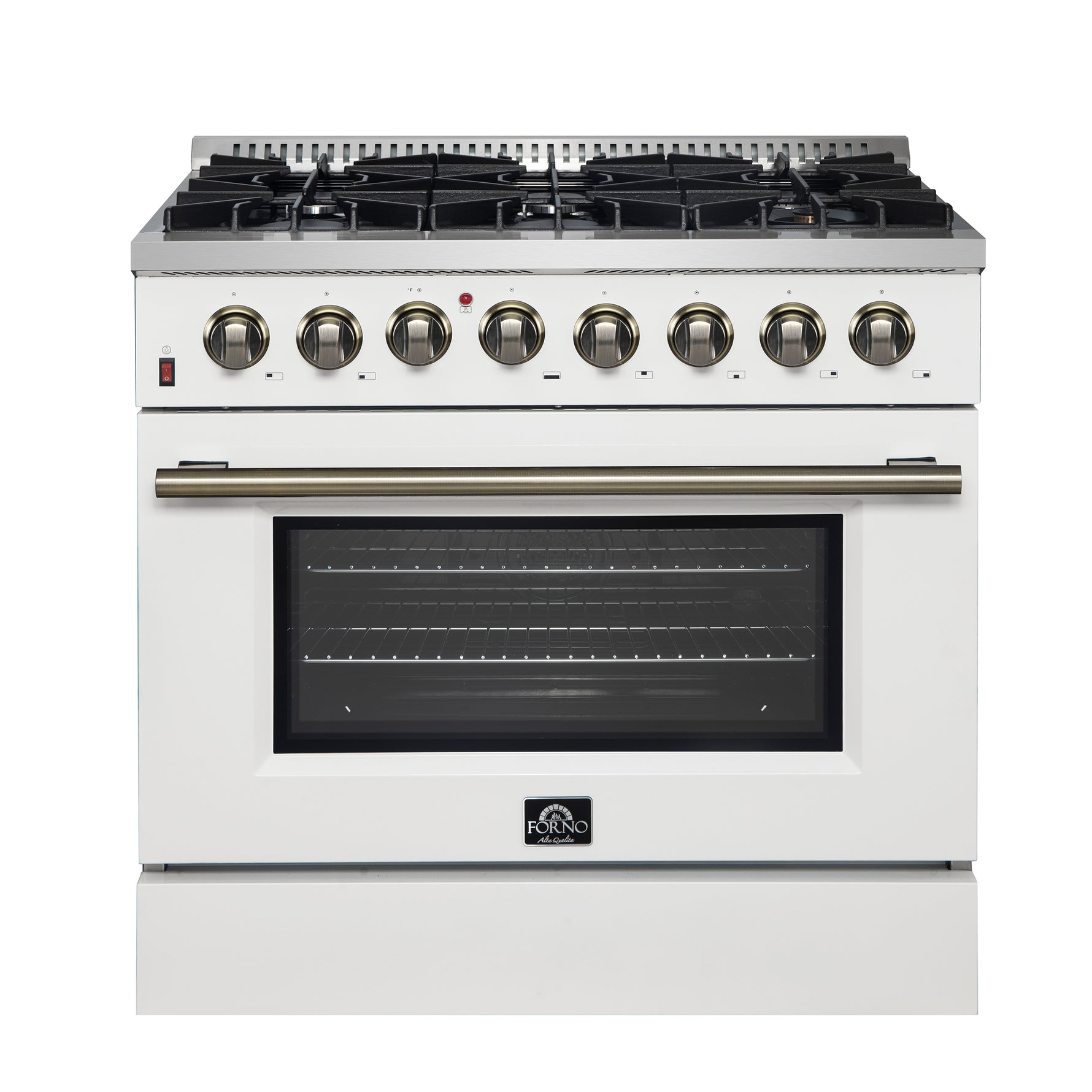 Forno Galiano 36" Freestanding Dual Fuel Range in White - BonPrix Électroménagers
