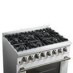 Forno Galiano 36" Freestanding Dual Fuel Range in White - BonPrix Électroménagers