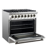 Forno Galiano 36" Freestanding Dual Fuel Range in White - BonPrix Électroménagers