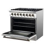 Forno Galiano 36" Freestanding Dual Fuel Range in White - BonPrix Électroménagers