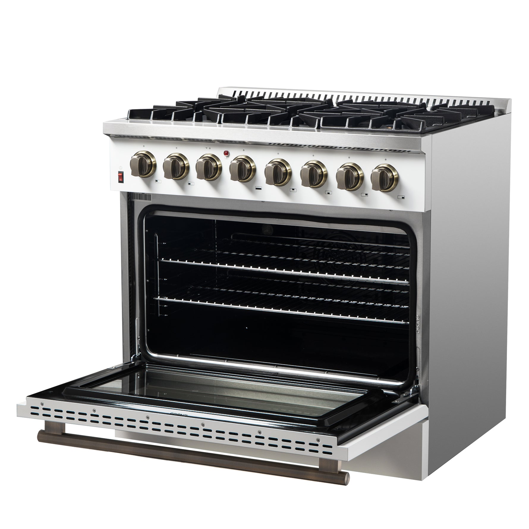 Forno Galiano 36" Freestanding Dual Fuel Range in White - BonPrix Électroménagers