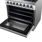 Forno Galiano 36" Freestanding Dual Fuel Range in White - BonPrix Électroménagers