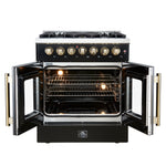 Forno Galiano 30-inch Freestanding French Door Dual Fuel Range Black - BonPrix Électroménagers
