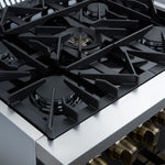 Forno Galiano 30-inch Freestanding French Door Dual Fuel Range Black - BonPrix Électroménagers
