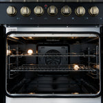 Forno Galiano 30-inch Freestanding French Door Dual Fuel Range Black - BonPrix Électroménagers