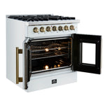 Forno Galiano 30-inch Freestanding French Door Dual Fuel Range White - BonPrix Électroménagers