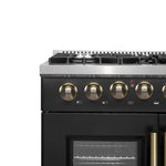 Forno Galiano 36-inch Freestanding French Door Dual Fuel Range Black - BonPrix Électroménagers