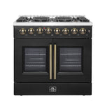 Forno Galiano 36-inch Freestanding French Door Dual Fuel Range Black - BonPrix Électroménagers