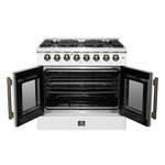 Forno Galiano 36-inch Freestanding French Door Dual Fuel Range White - BonPrix Électroménagers