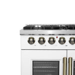Forno Galiano 36-inch Freestanding French Door Dual Fuel Range White - BonPrix Électroménagers