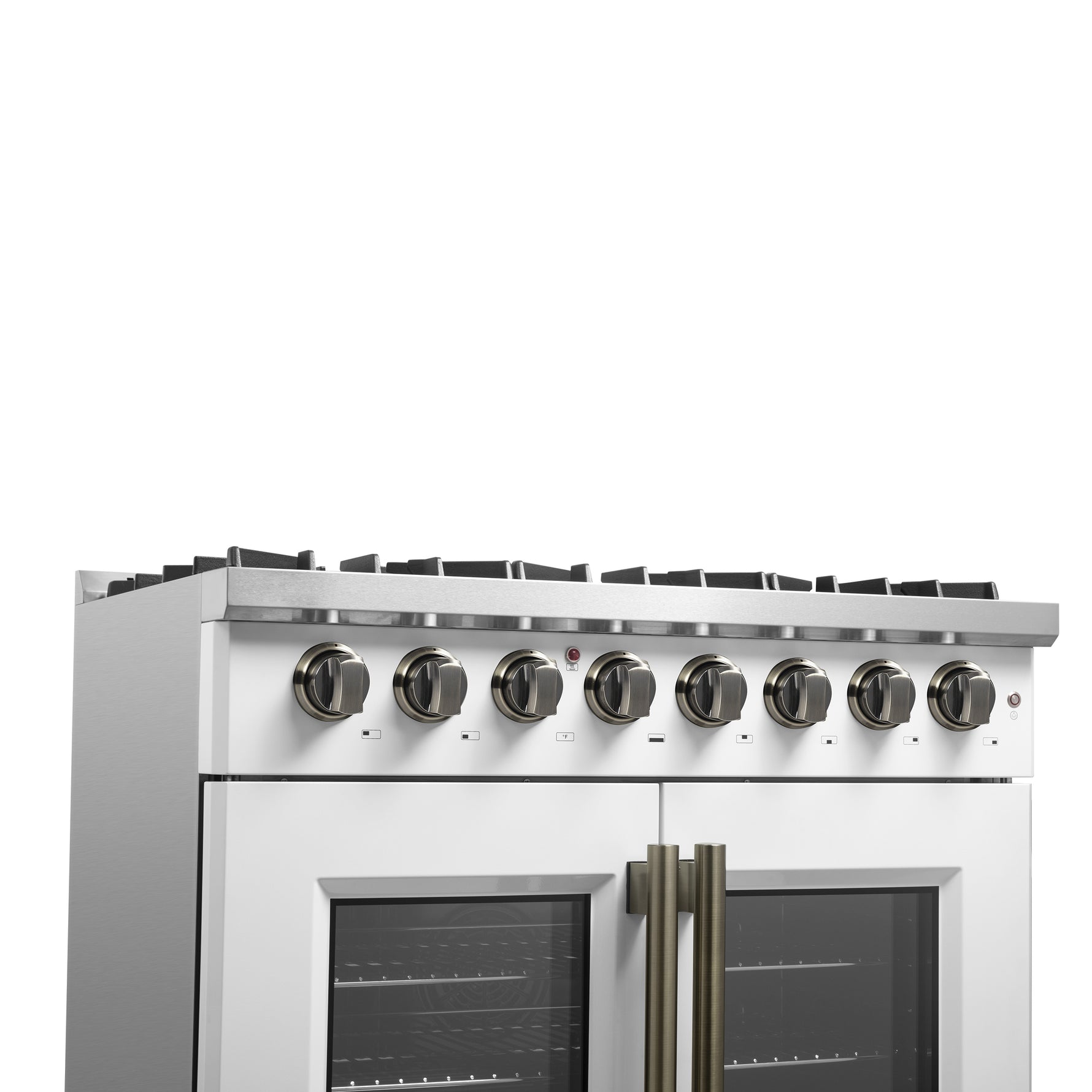 Forno Galiano 36-inch Freestanding French Door Dual Fuel Range White - BonPrix Électroménagers