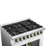 Forno Galiano 36-inch Freestanding French Door Dual Fuel Range White - BonPrix Électroménagers