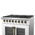 Forno Galiano 36-inch Freestanding French Door Dual Fuel Range White - BonPrix Électroménagers