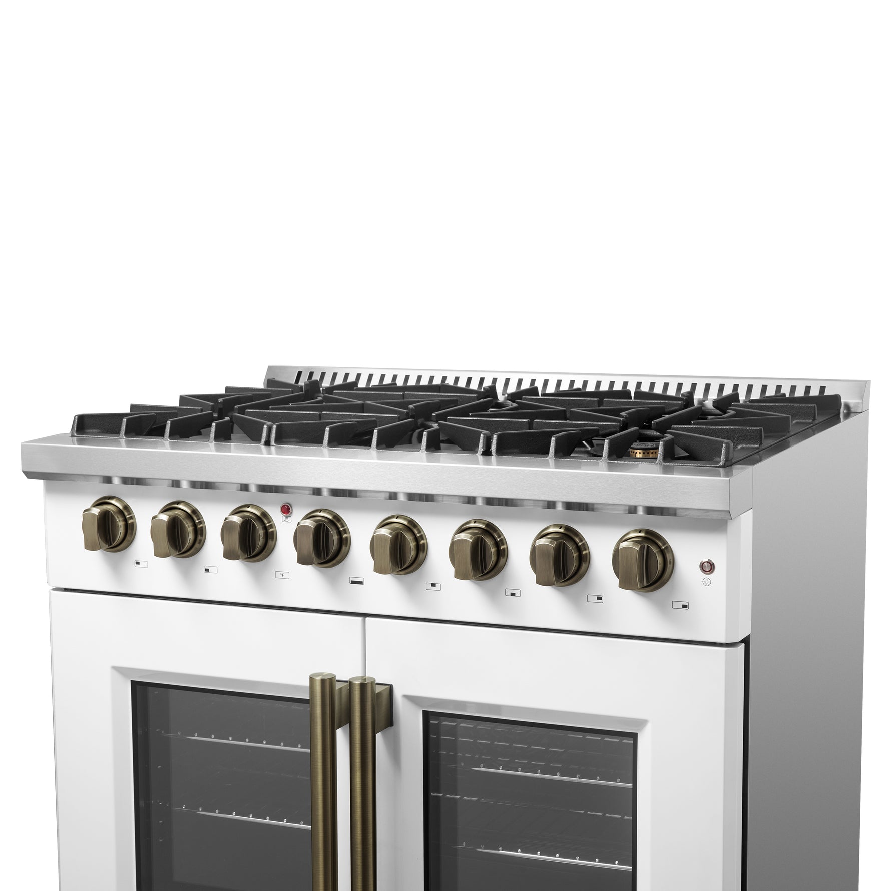 Forno Galiano 36-inch Freestanding French Door Dual Fuel Range White - BonPrix Électroménagers