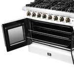 Forno Galiano 36-inch Freestanding French Door Dual Fuel Range White - BonPrix Électroménagers