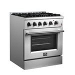 Forno Marco 30-Inch Dual Fuel Range, Stainless Steel, 4 Burners, 37,000 BTU, True Convection Oven, Energy Efficient - BonPrix Électroménagers