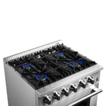 Forno Marco 30-Inch Dual Fuel Range, Stainless Steel, 4 Burners, 37,000 BTU, True Convection Oven, Energy Efficient - BonPrix Électroménagers
