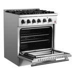 Forno Marco 30-Inch Dual Fuel Range, Stainless Steel, 4 Burners, 37,000 BTU, True Convection Oven, Energy Efficient - BonPrix Électroménagers