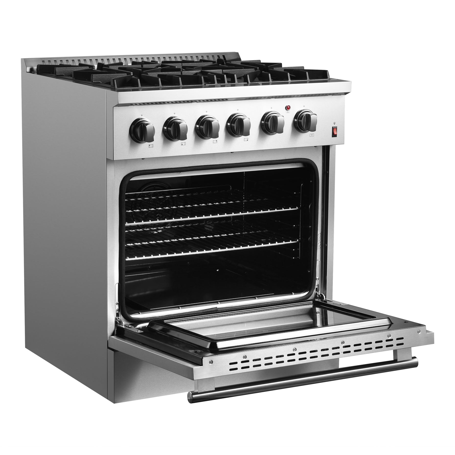 Forno Marco 30-Inch Dual Fuel Range, Stainless Steel, 4 Burners, 37,000 BTU, True Convection Oven, Energy Efficient - BonPrix Électroménagers