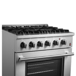 Forno Marco 30-Inch Dual Fuel Range, Stainless Steel, 4 Burners, 37,000 BTU, True Convection Oven, Energy Efficient - BonPrix Électroménagers