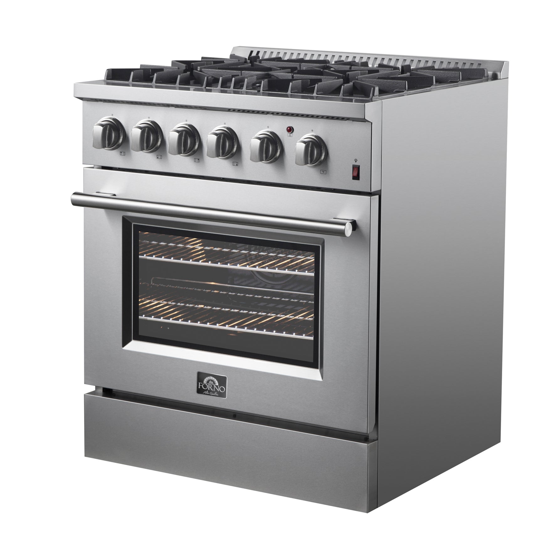 Forno Marco 30-Inch Dual Fuel Range, Stainless Steel, 4 Burners, 37,000 BTU, True Convection Oven, Energy Efficient - BonPrix Électroménagers