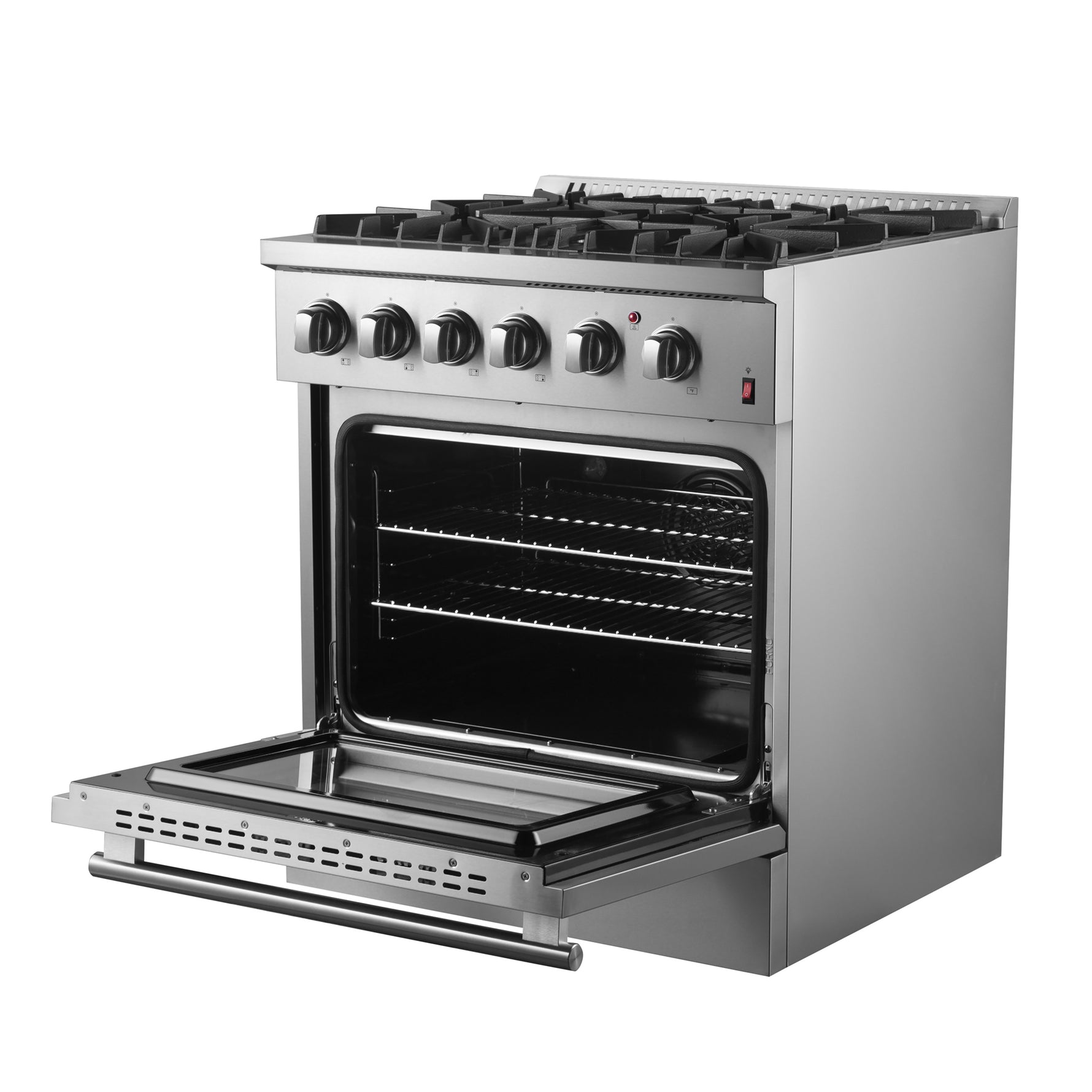 Forno Marco 30-Inch Dual Fuel Range, Stainless Steel, 4 Burners, 37,000 BTU, True Convection Oven, Energy Efficient - BonPrix Électroménagers