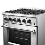Forno Marco 30-Inch Dual Fuel Range, Stainless Steel, 4 Burners, 37,000 BTU, True Convection Oven, Energy Efficient - BonPrix Électroménagers