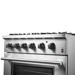 Forno Marco 30-Inch Dual Fuel Range, Stainless Steel, 4 Burners, 37,000 BTU, True Convection Oven, Energy Efficient - BonPrix Électroménagers